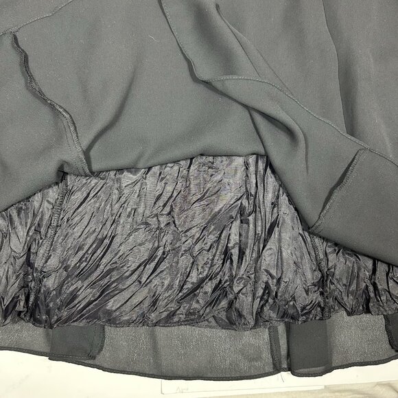 Vtg Unbranded Women Black Open Back Spaghetti Strap Short Dress Fit & Flare L ?! - Picture 6 of 10